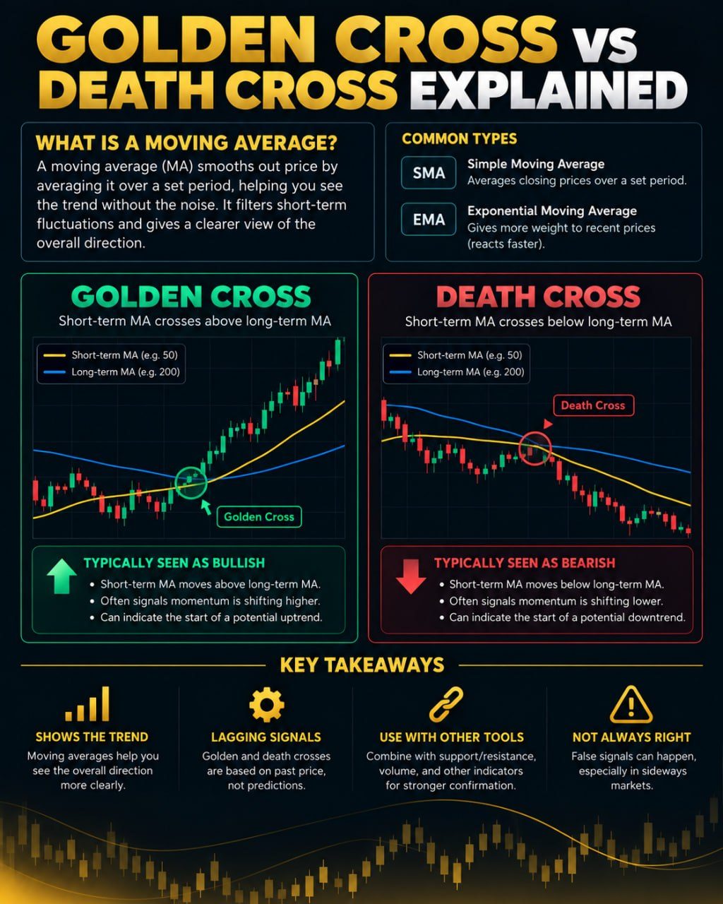 Golden Cross vs Death Cross: What They Mean for Trading