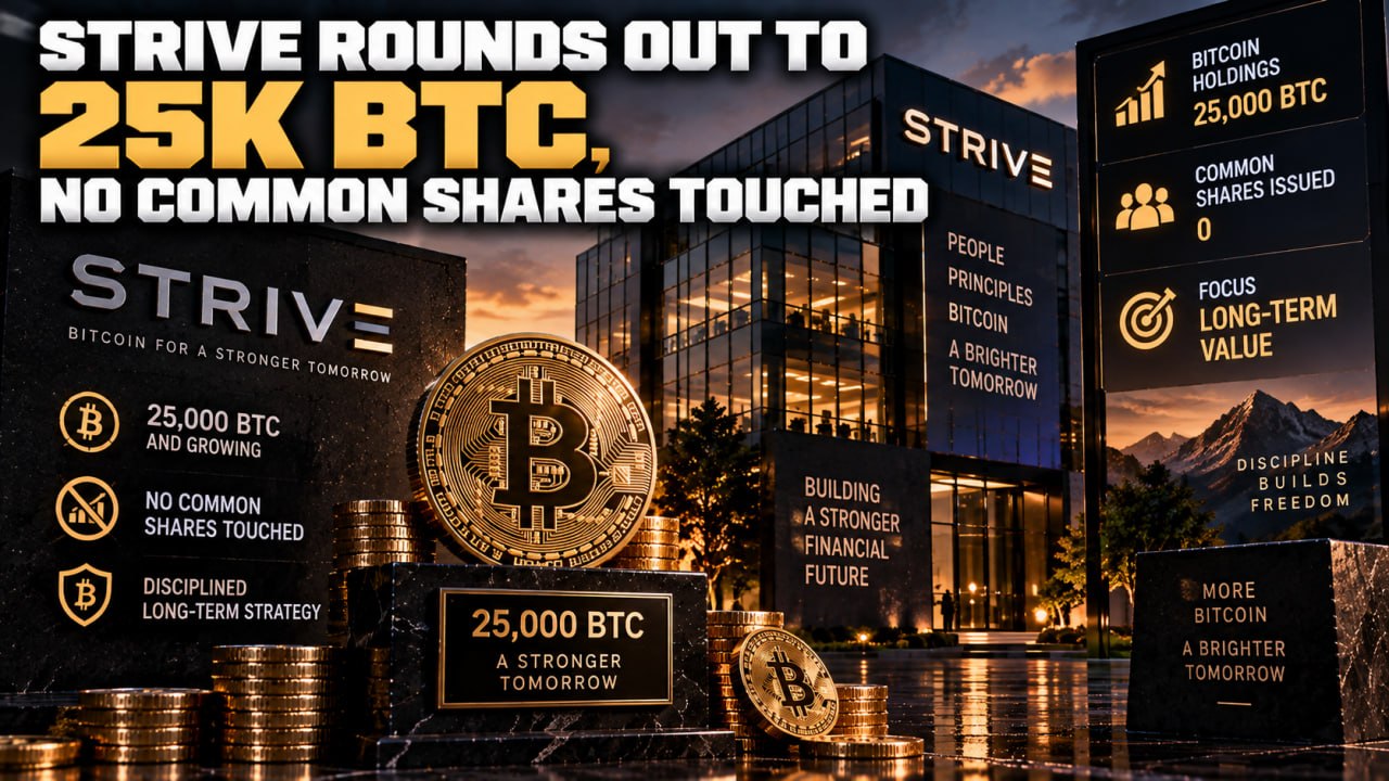 Strive Rounds Out to 25K BTC, No Common Shares Touched