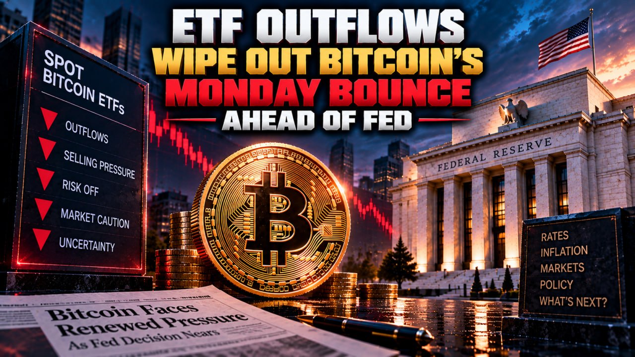 ETF Outflows Wipe Out Bitcoin's Monday Bounce Ahead of Fed