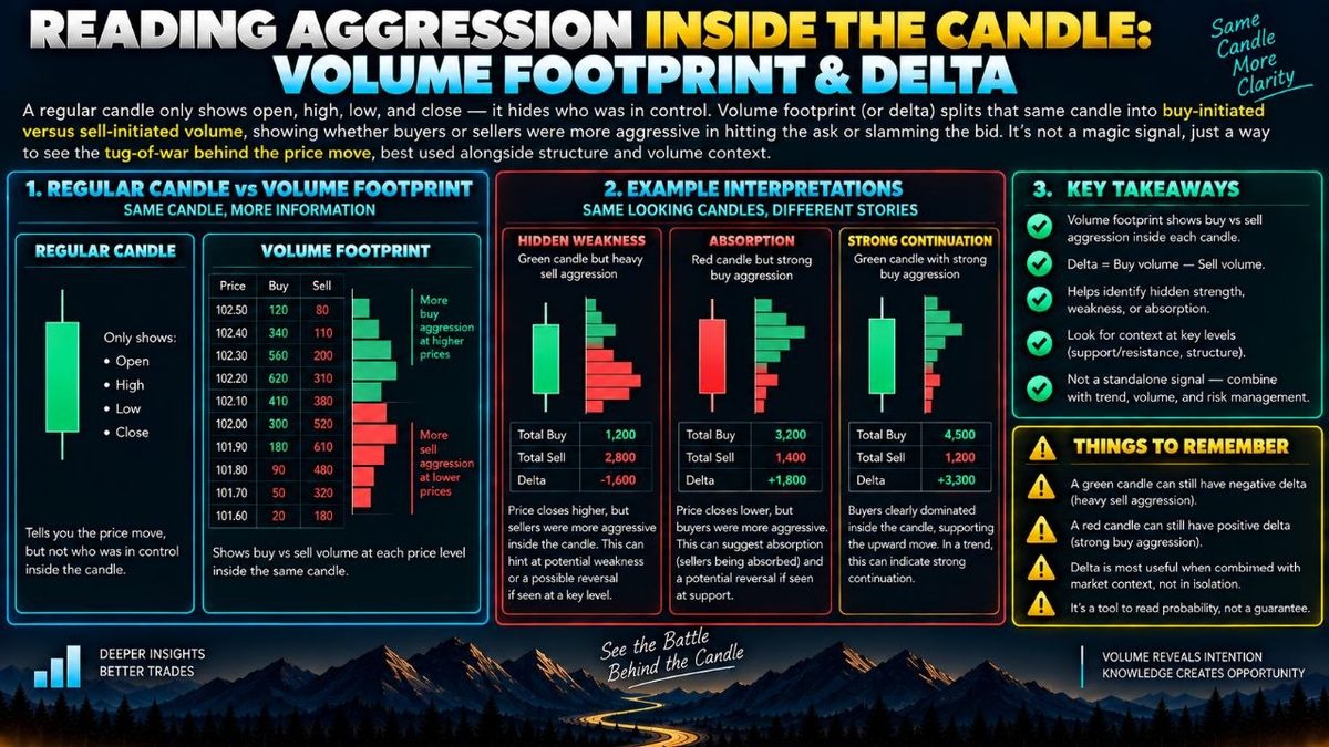 Volume Footprint and Delta: Reading Aggression Inside a Candle