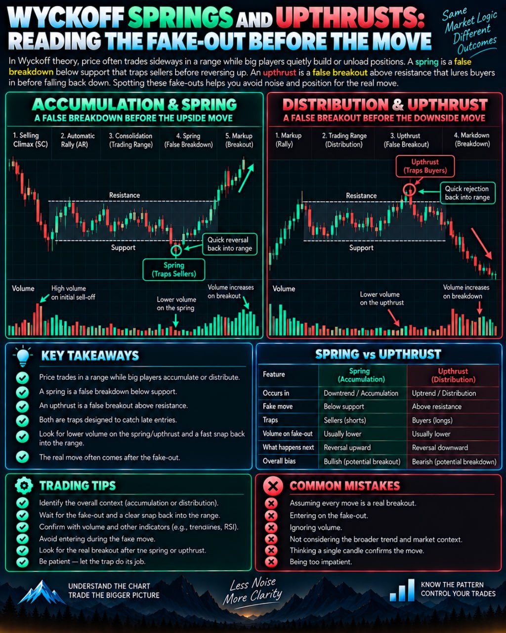 Wyckoff Spring and Upthrust: How to Spot These Fake Breakouts