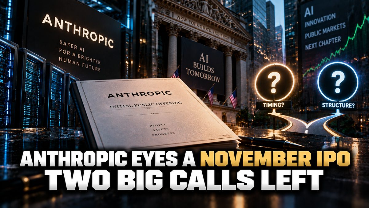 Anthropic Eyes a November IPO — Two Big Calls Left