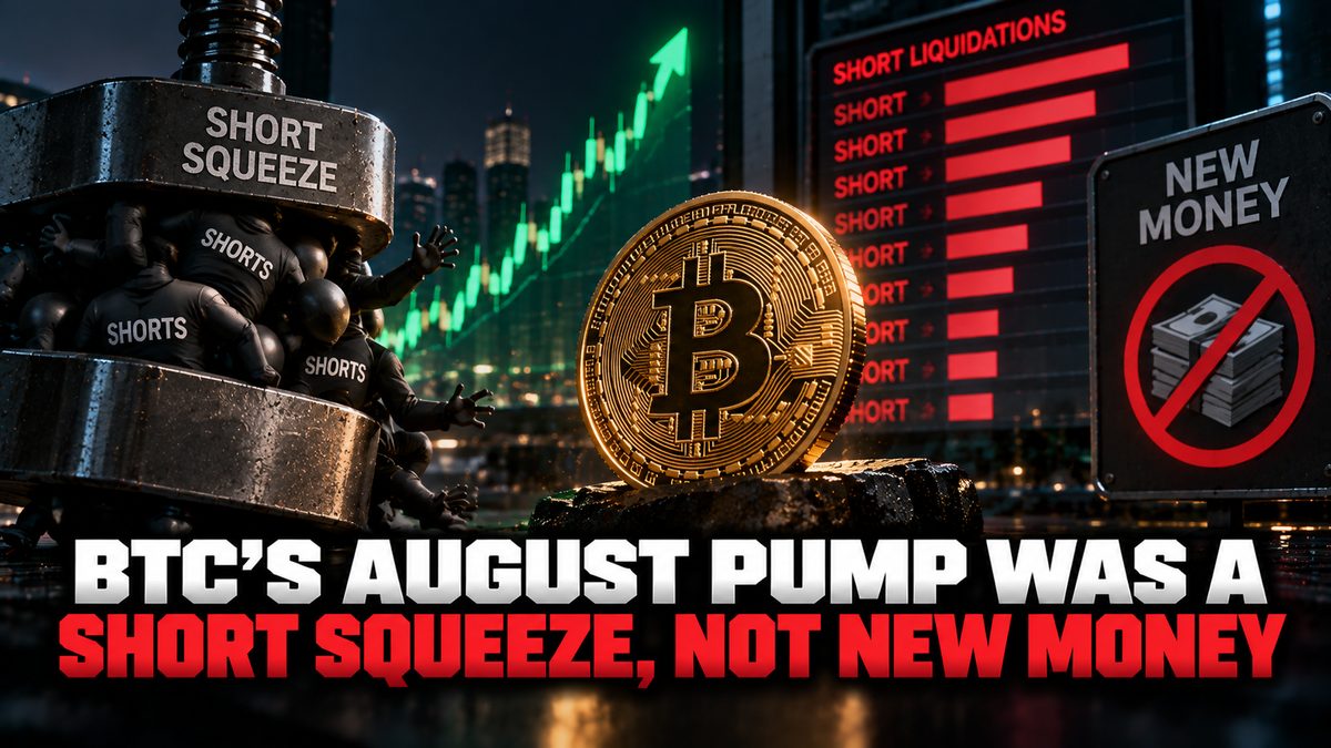 BTC's August Pump Was a Short Squeeze, Not New Money