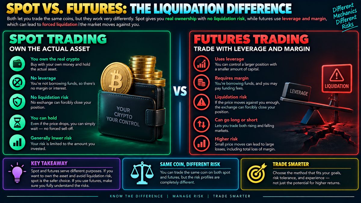 Spot vs Futures Trading: Why Only Futures Can Get Liquidated