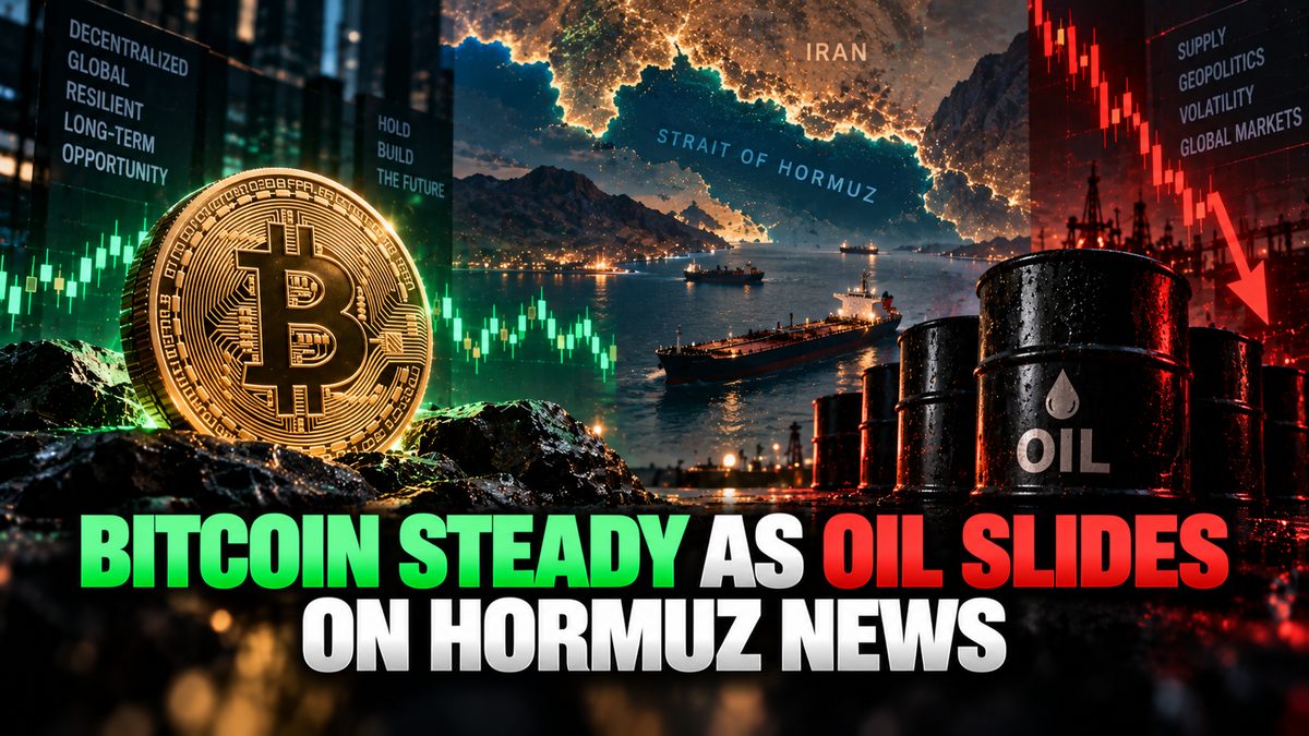 Bitcoin Steady as Oil Slides on Hormuz News