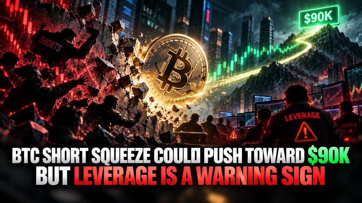 Short Squeeze Could Push BTC Toward $90K, But Leverage Is a Warning Sign