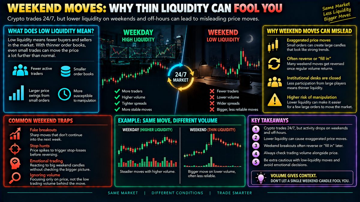 Weekend Crypto Price Moves: Why Thin Liquidity Can Mislead Traders