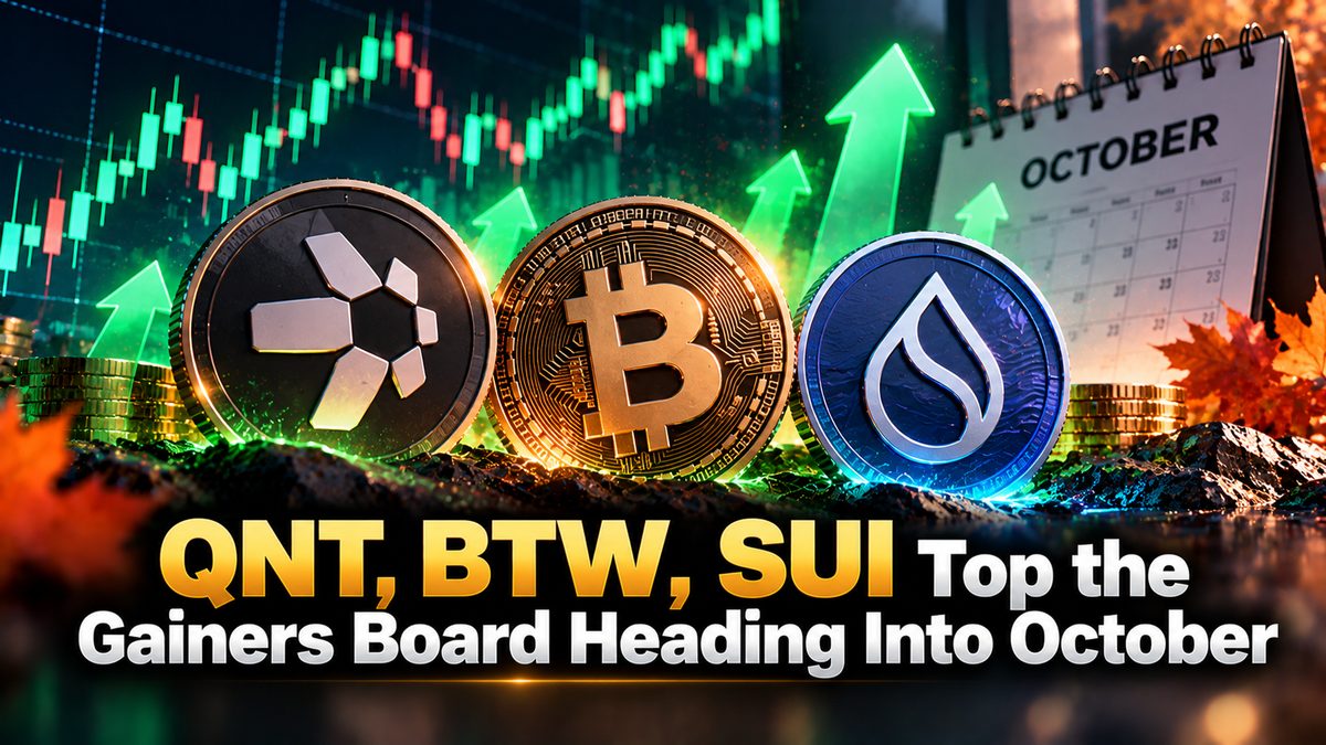 QNT, BTW, SUI Top the Gainers Board Heading Into October