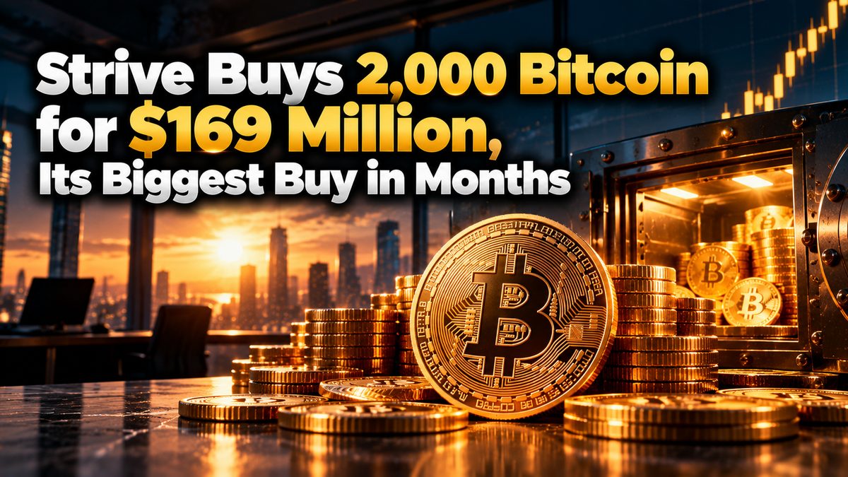 Strive Buys 2,000 Bitcoin for $169 Million, Its Biggest Buy in Months