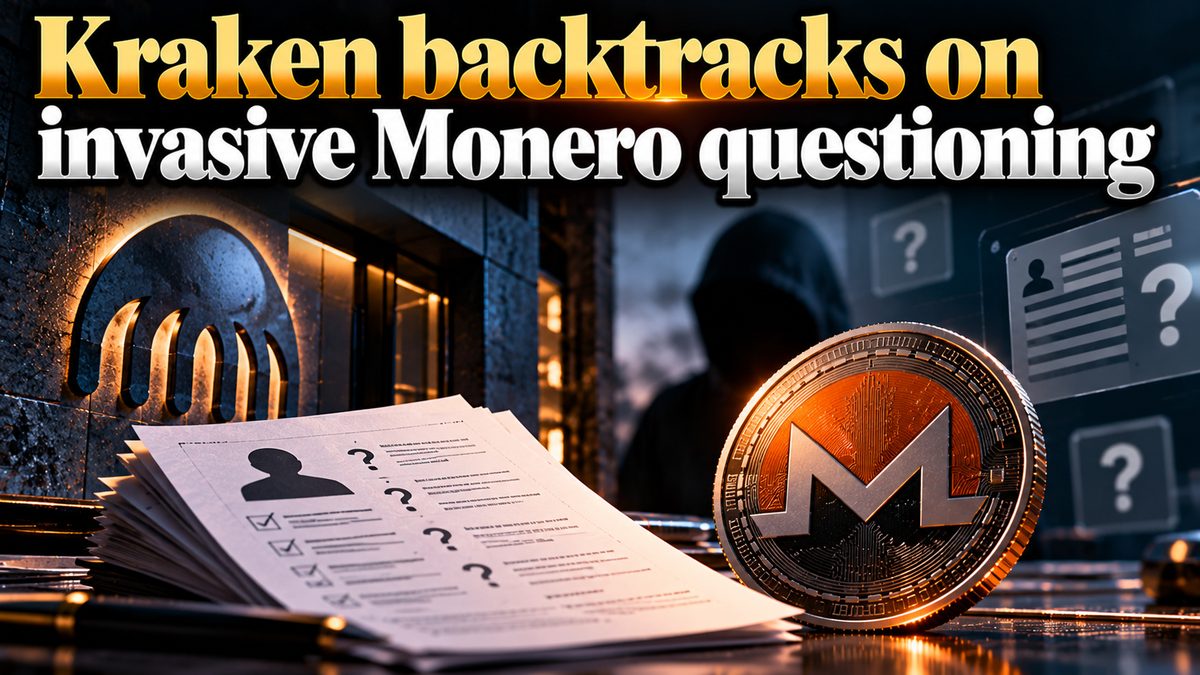 Kraken backtracks on invasive Monero questioning